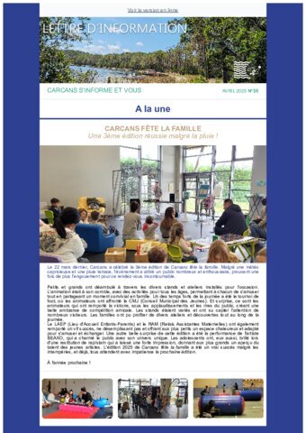 Lettre d'information avril 2025