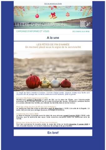 Lettre d'information Décembre 2025