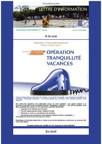 Lettre d'information juillet 2025
