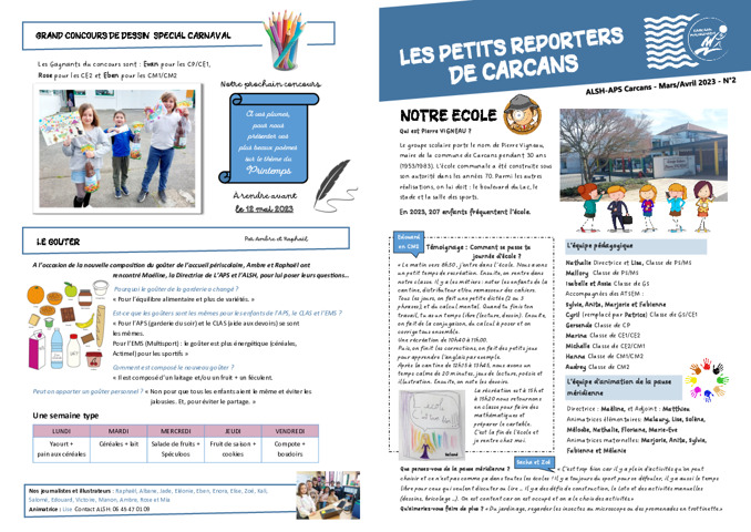 Le Journal des enfants APS Carcans n°2