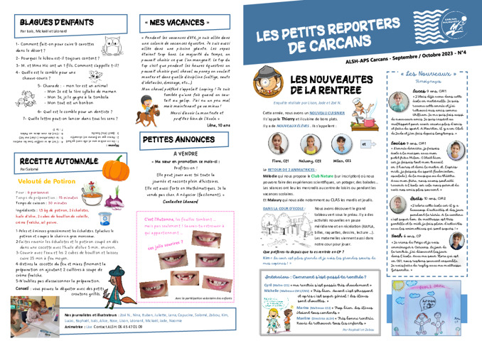 Le Journal des enfants APS Carcans n°4