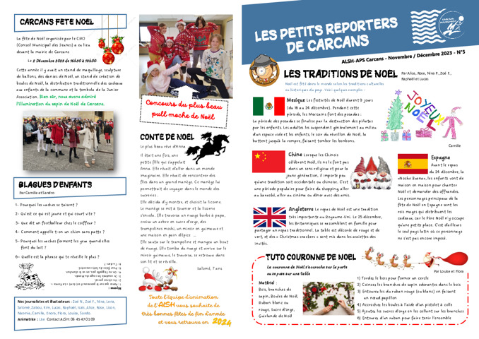 Le Journal des enfants APS Carcans n°5