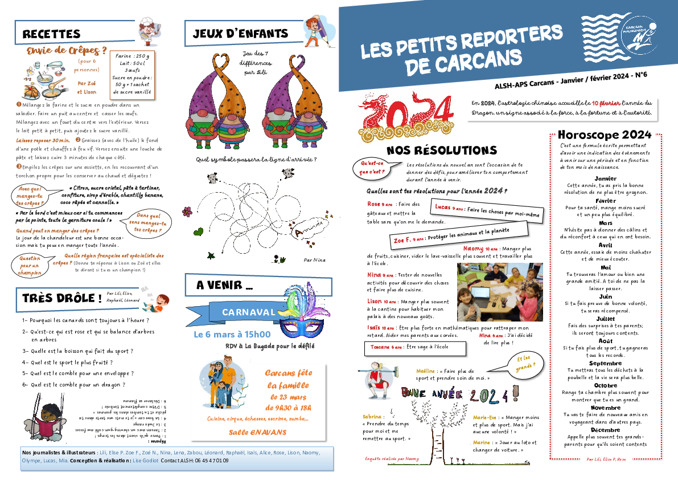 Le Journal des enfants APS Carcans n°6