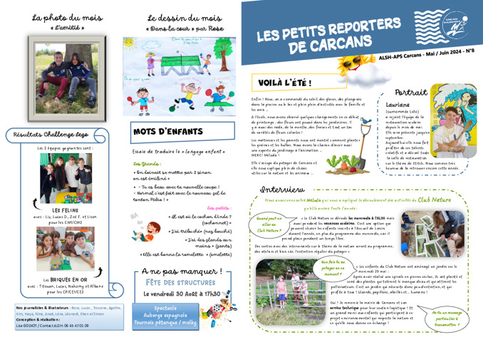Le Journal des enfants APS Carcans n°8