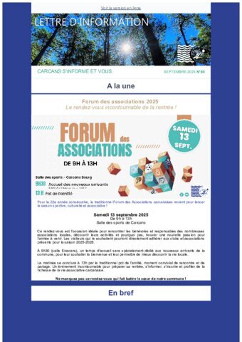 Lettre d'information septembre 2025